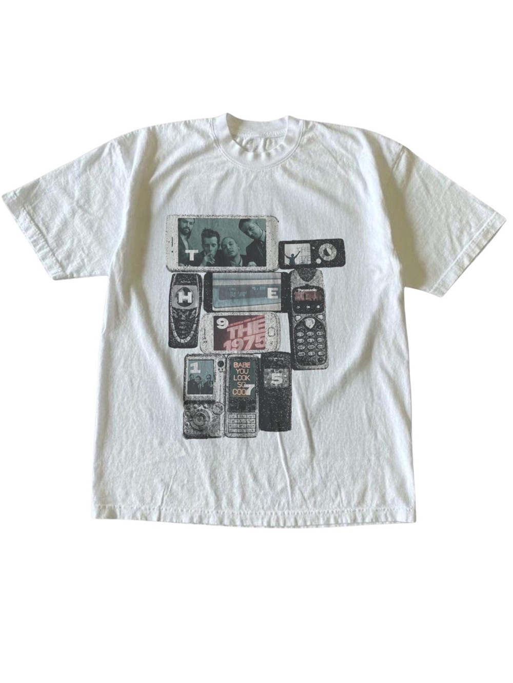 The 1975 Retro Mobile Phone Babe You Look So Cool White Graphic T-Shirt